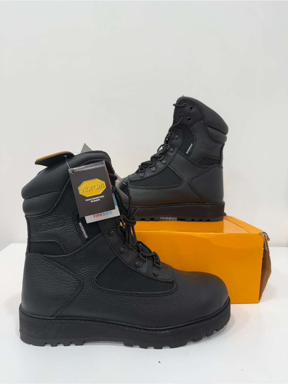 ASOLO Welt High 8” AS-1030 Waterproof Black Leather Shoes Boots Men Size 11
